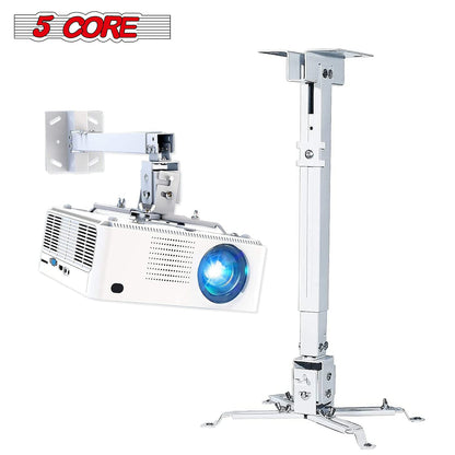 5Core Projector Mount Ceiling Wall Universal Holder Adjustable Low Profile Capacity 40lb